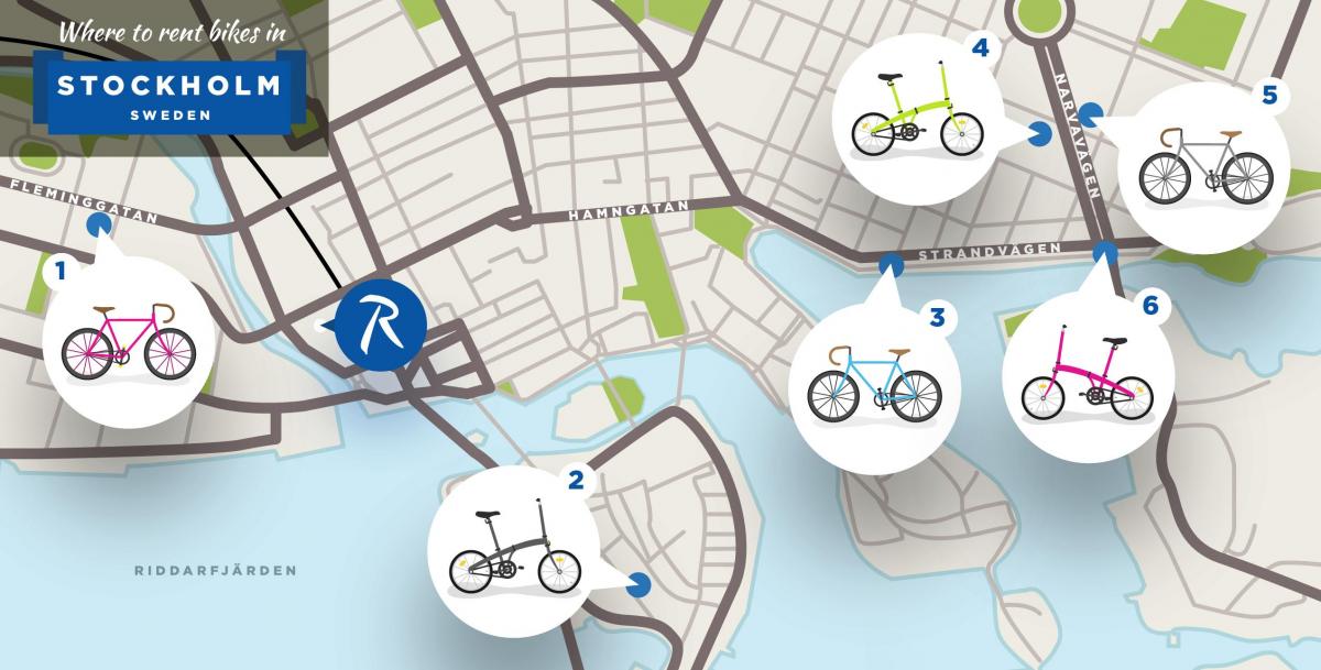 La ciudad de estocolmo bicicletas mapa