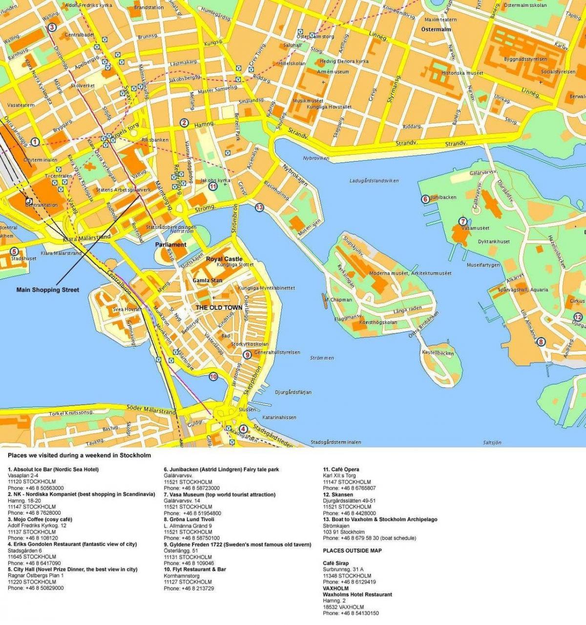 mapa de Estocolmo a la terminal de cruceros