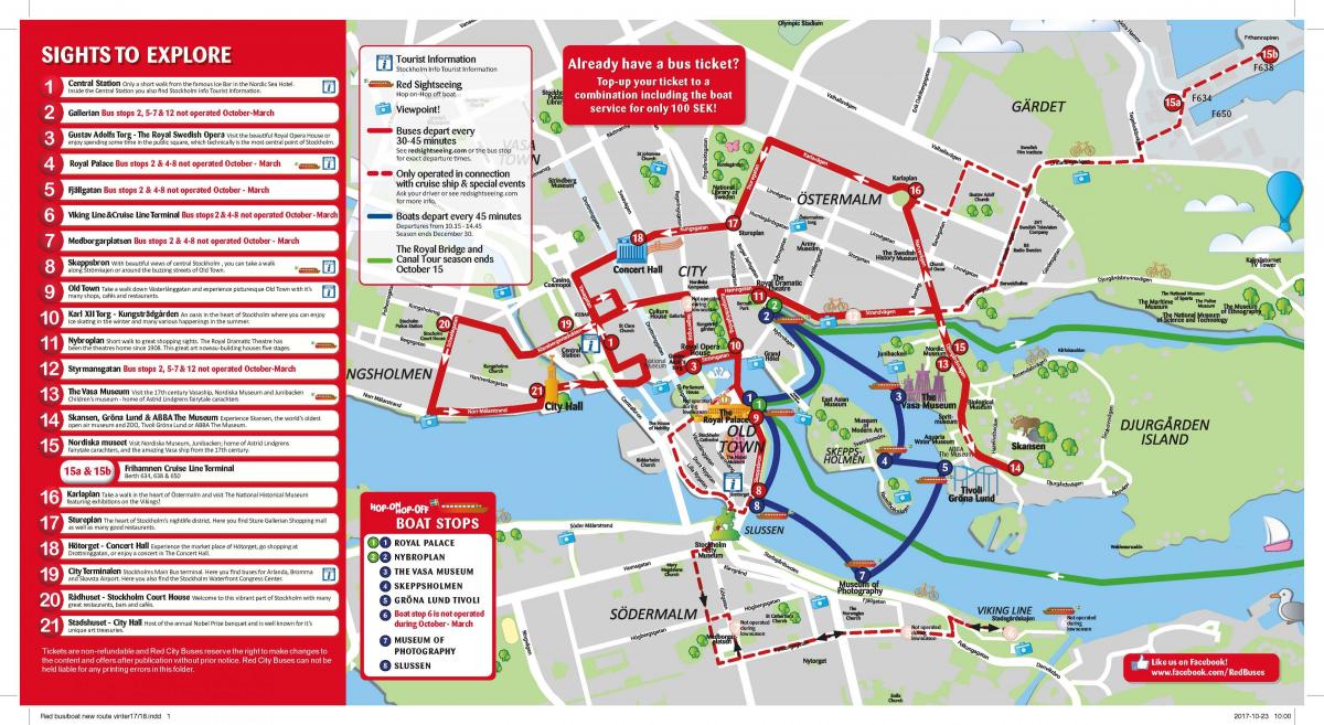 Estocolmo autobús rojo mapa