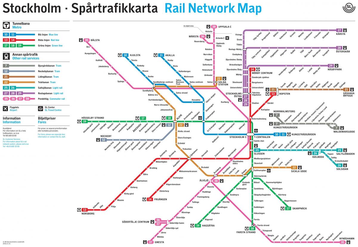 Estocolmo red ferroviaria mapa