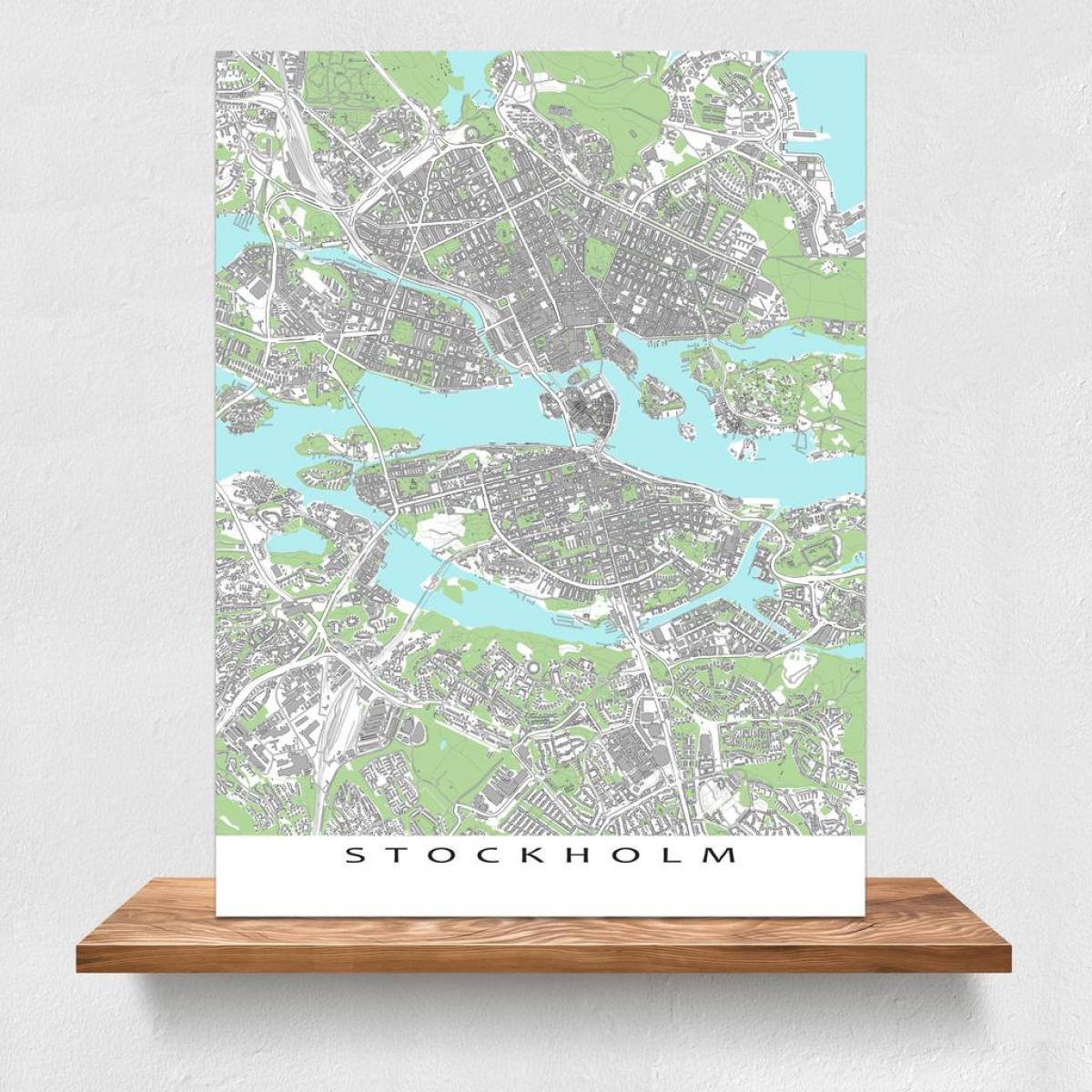 mapa de Estocolmo impresión de mapa de