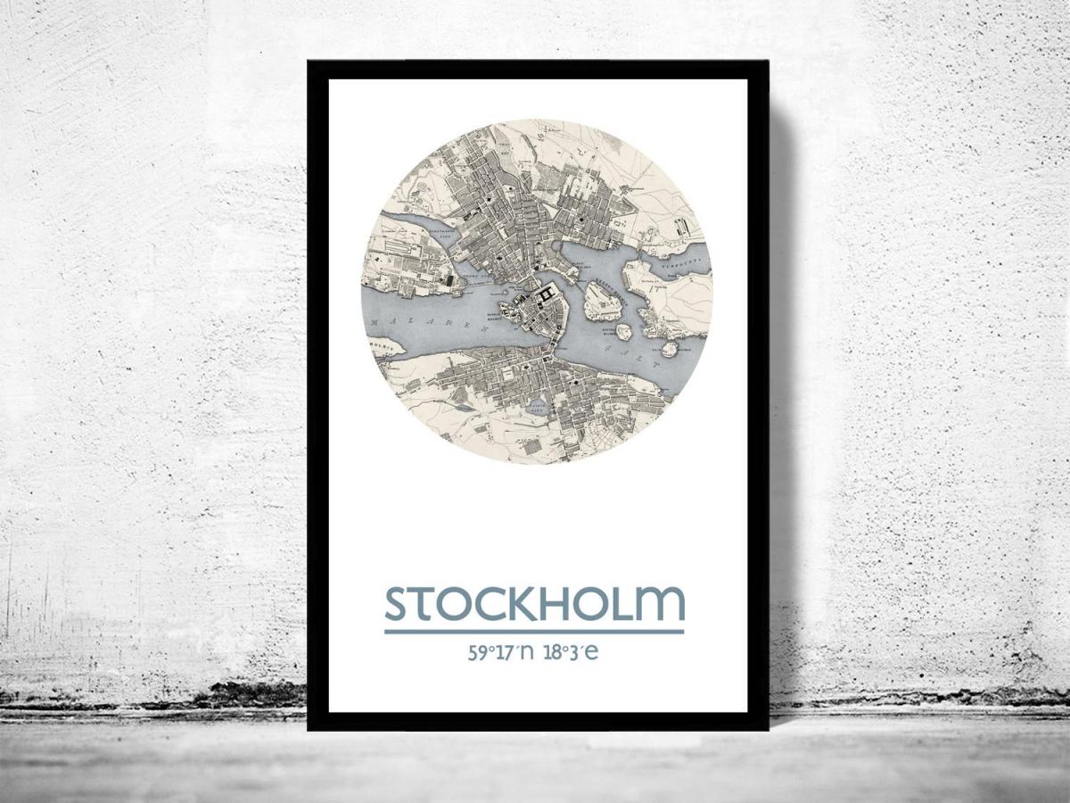 mapa de Estocolmo mapa cartel