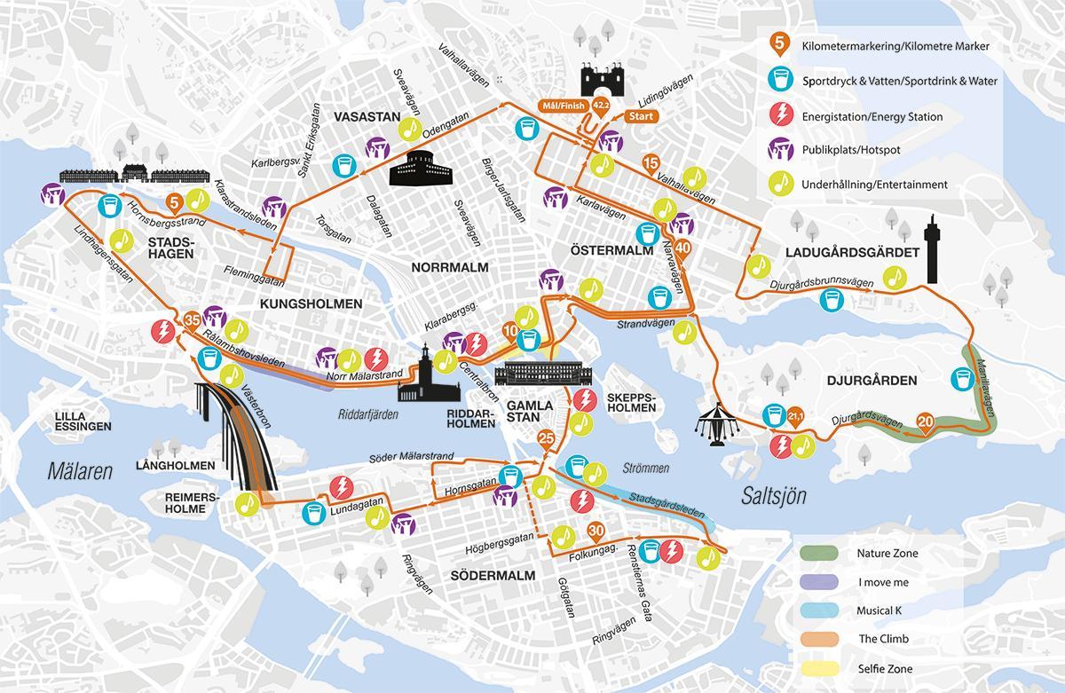 mapa de Estocolmo maratón