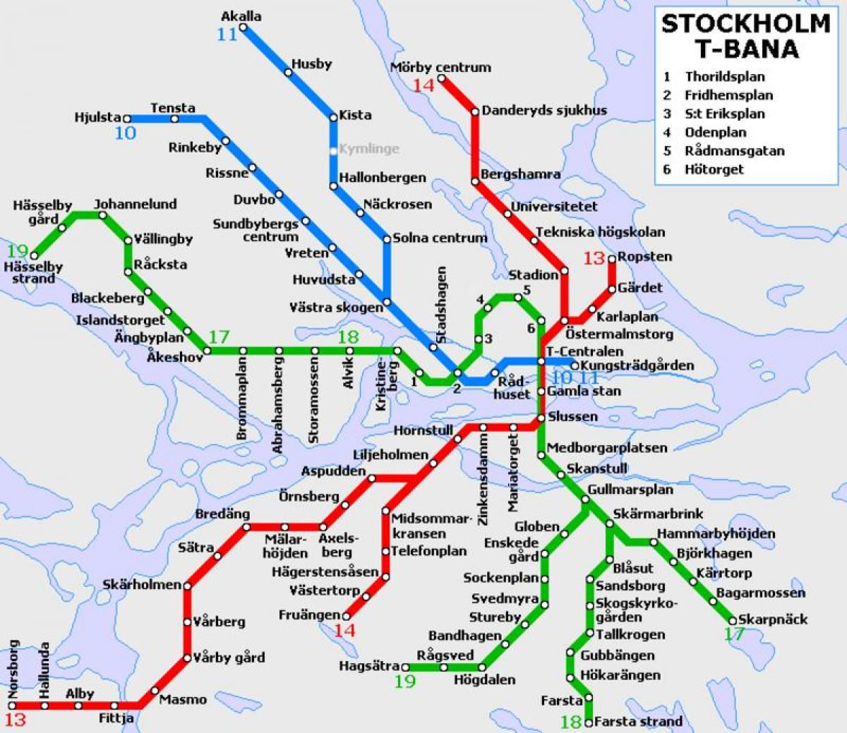 Estocolmo t bahn mapa