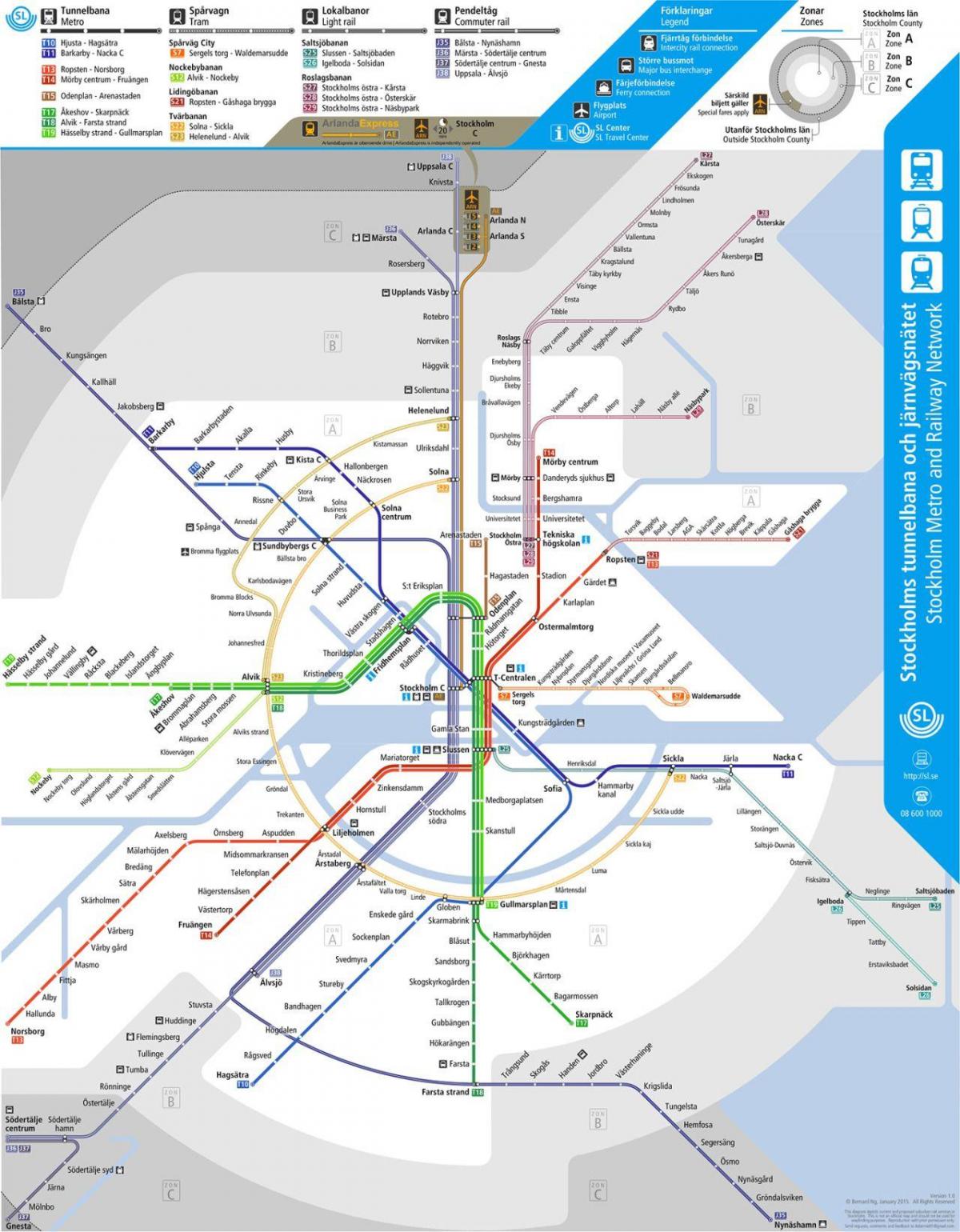tranvía mapa de Estocolmo