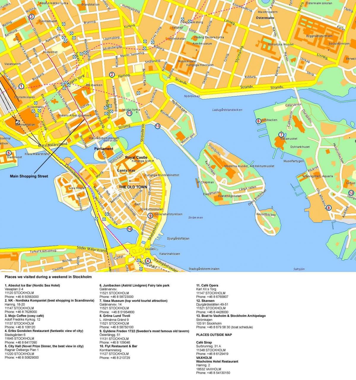 Estocolmo centro del mapa
