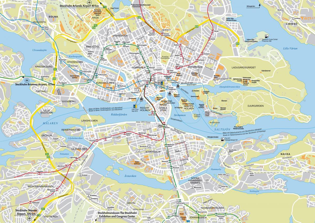 mapa de la ciudad de Estocolmo