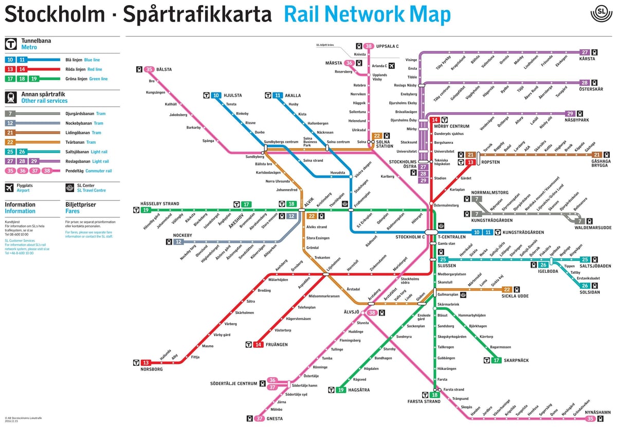 mapa del metro de Estocolmo