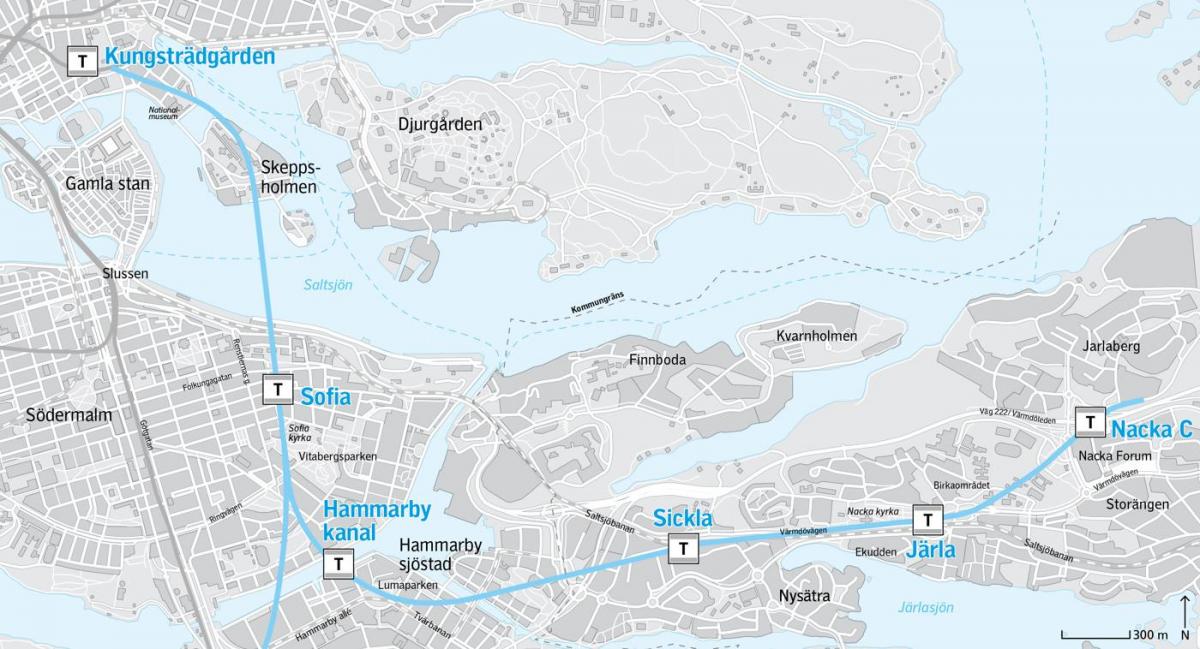mapa de nacka de Estocolmo