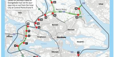 Mapa de Estocolmo de la tasa de congestión