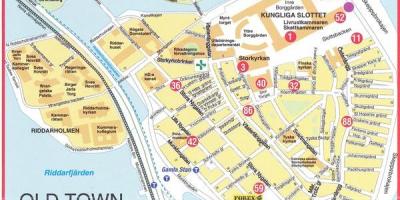 Mapa de la ciudad vieja de Estocolmo, Suecia