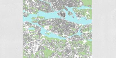 Mapa de Estocolmo impresión de mapa de