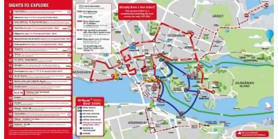 Las líneas de autobuses de Estocolmo mapa