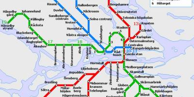 El transporte público de Estocolmo mapa