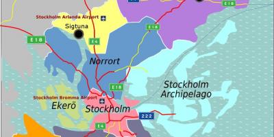 Mapa de Estocolmo (Suecia) área de