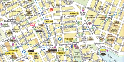 Mapa de centro de la ciudad de Estocolmo